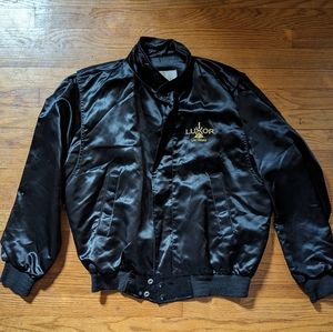 Vintage Vegas LUXOR HOTEL Black Satin Varsity Jacket unisex